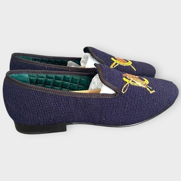 Polo Ralph Lauren Paxton Equestrian Needlepoint Slipper Loafer Mens size 12 New - Picture 7 of 12